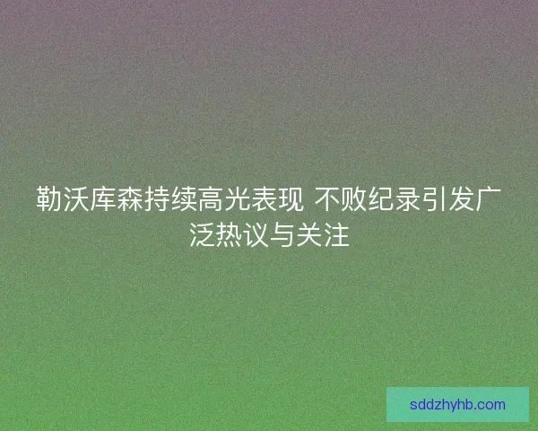 勒沃库森持续高光表现 不败纪录引发广泛热议与关注
